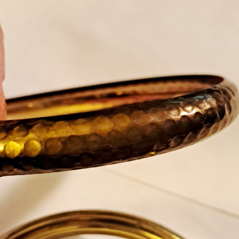 Hammered Gold Bangle Bracelet 3rd Down
